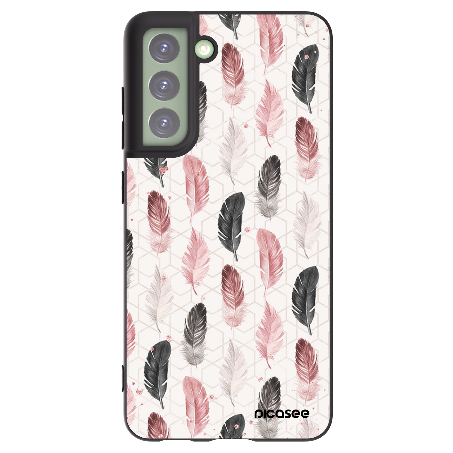 Picasee silikonski črni ovitek za Samsung Galaxy S21 FE 5G - Feather 2