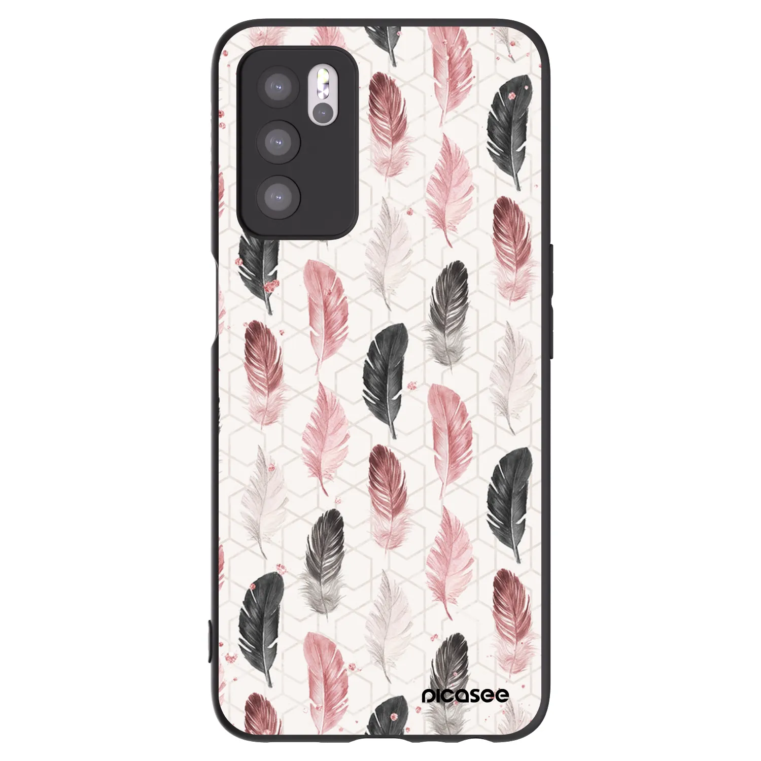Picasee silikonski črni ovitek za OPPO A16s - Feather 2