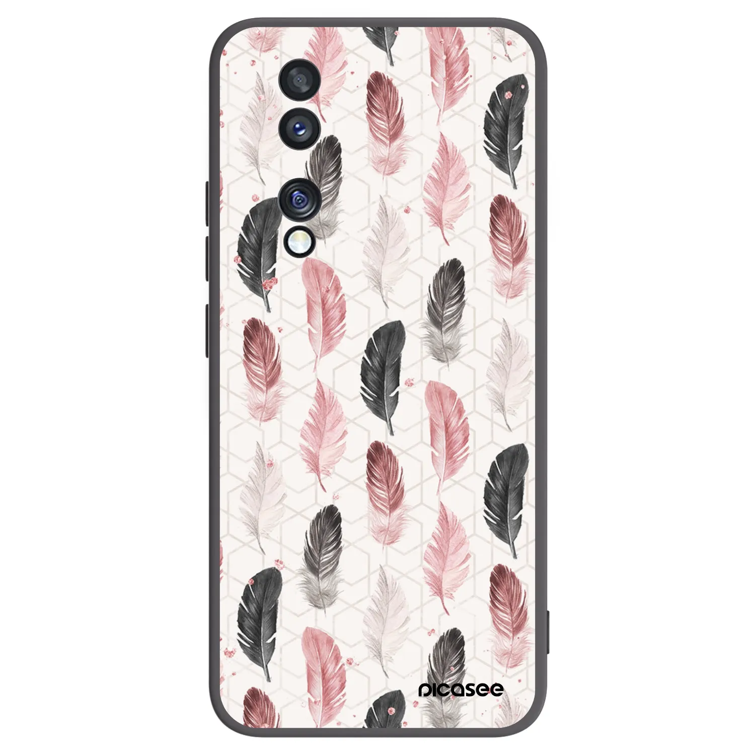 Picasee silikonski črni ovitek za Honor 70 - Feather 2