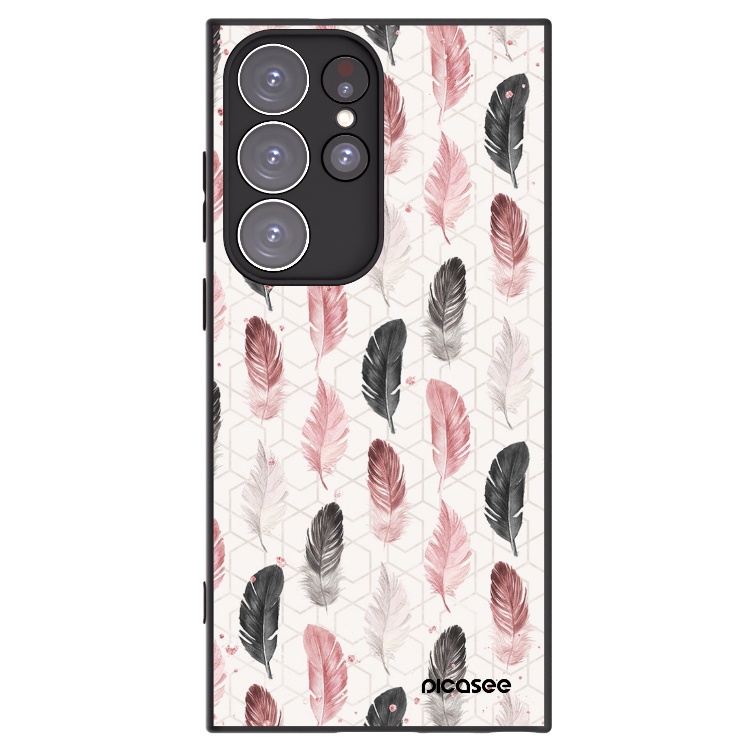 Picasee silikonski črni ovitek za Samsung Galaxy S23 Ultra 5G - Feather 2