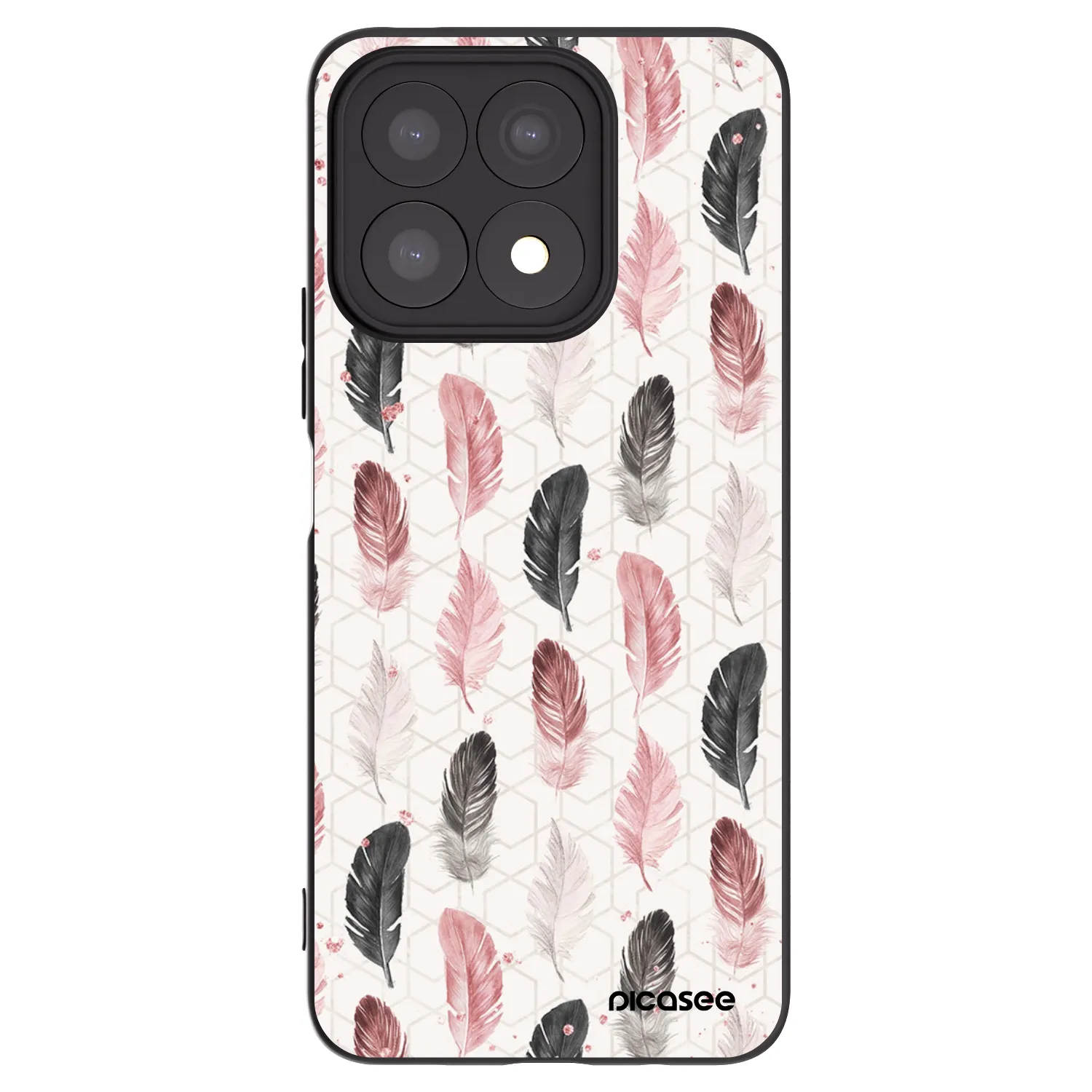Picasee silikonski črni ovitek za Honor X8a - Feather 2