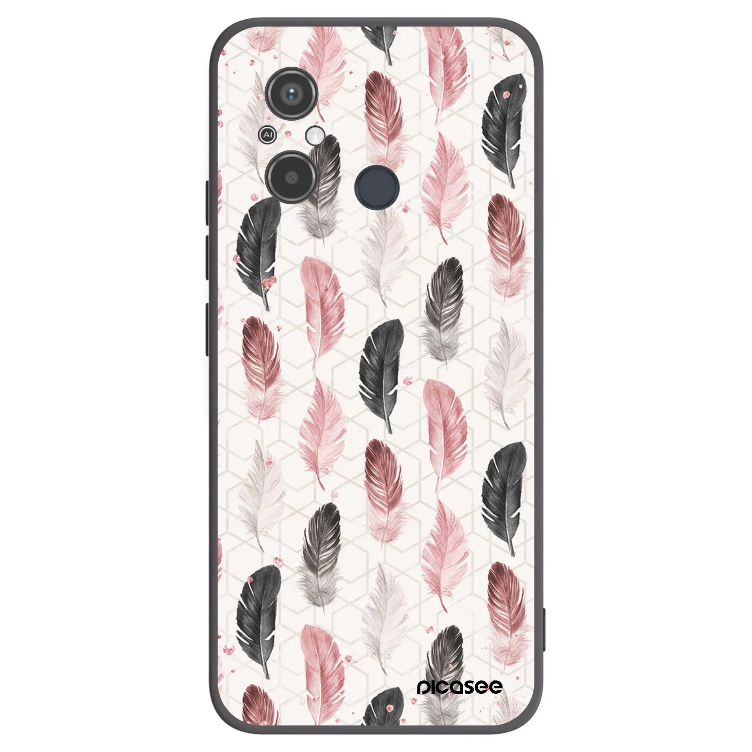 Picasee silikonski črni ovitek za Xiaomi Redmi 12C - Feather 2