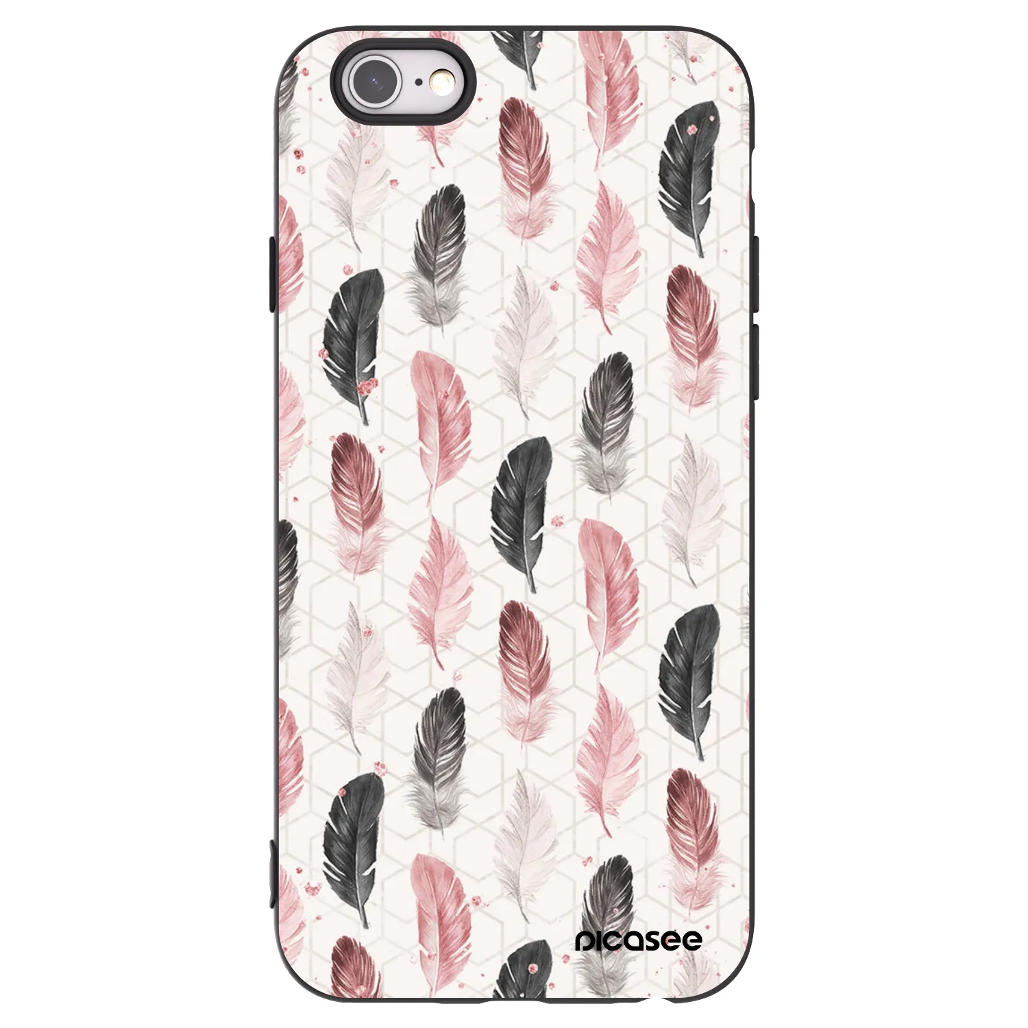 Picasee silikonski črni ovitek za Apple iPhone 6/6S - Feather 2