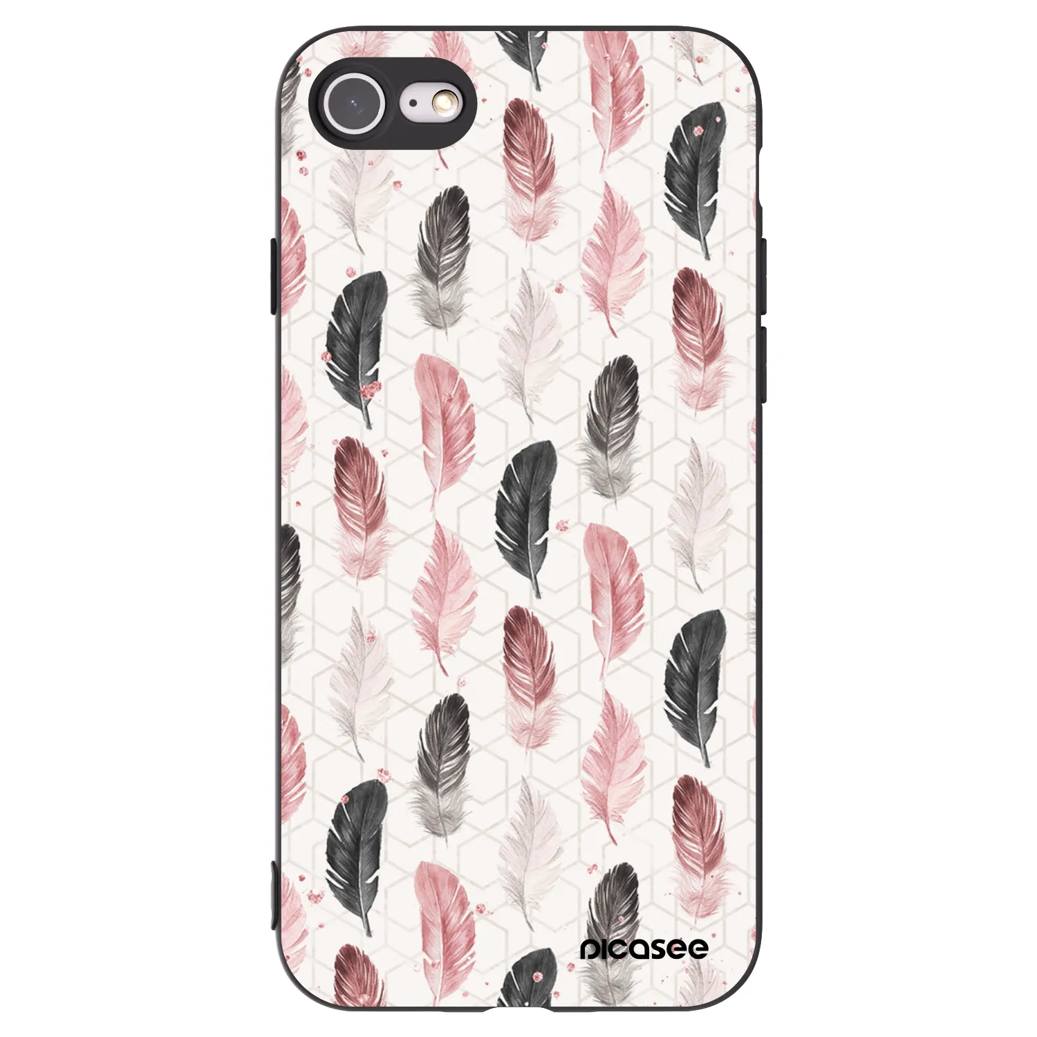 Picasee silikonski črni ovitek za Apple iPhone 7 - Feather 2