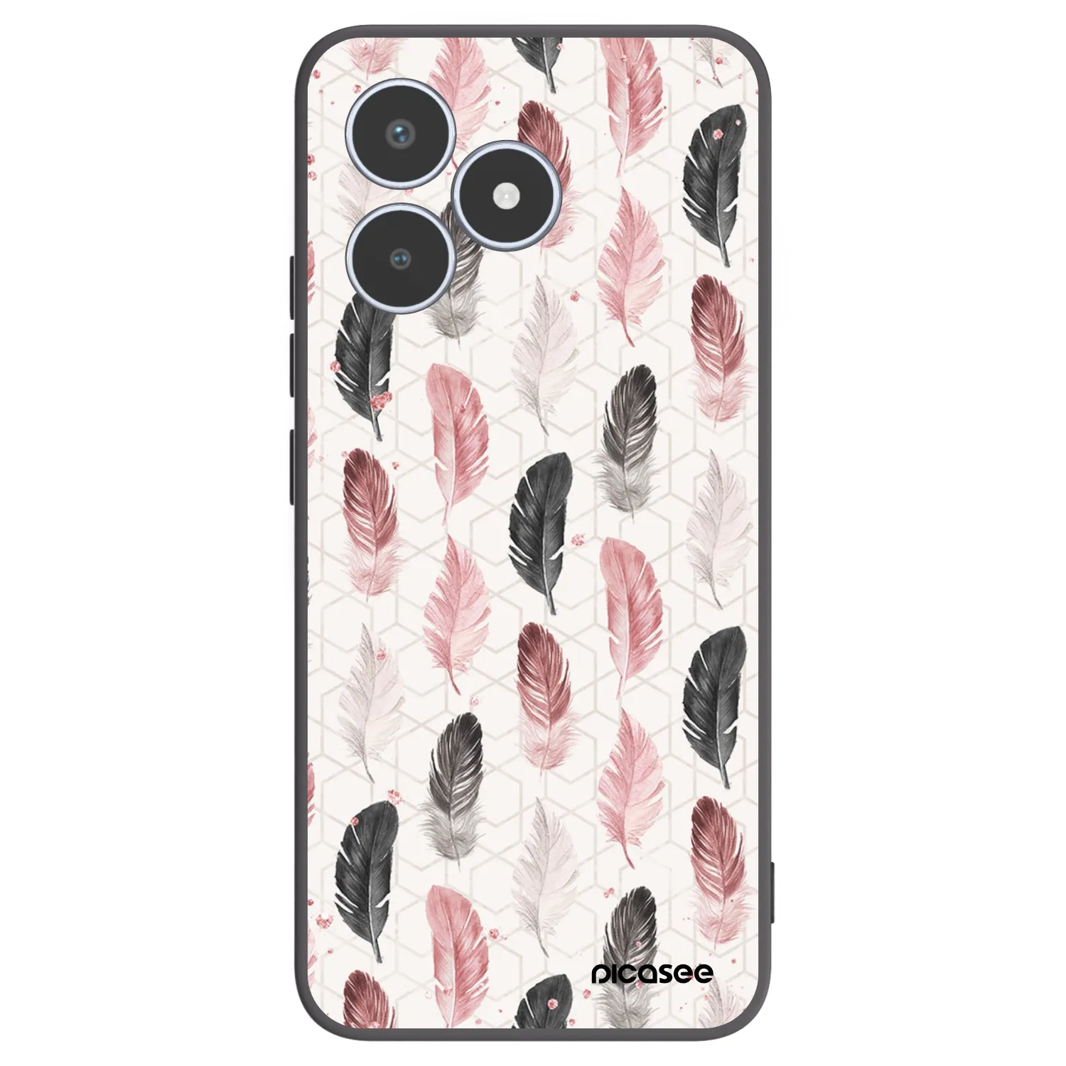 Picasee silikonski črni ovitek za Realme C53 - Feather 2