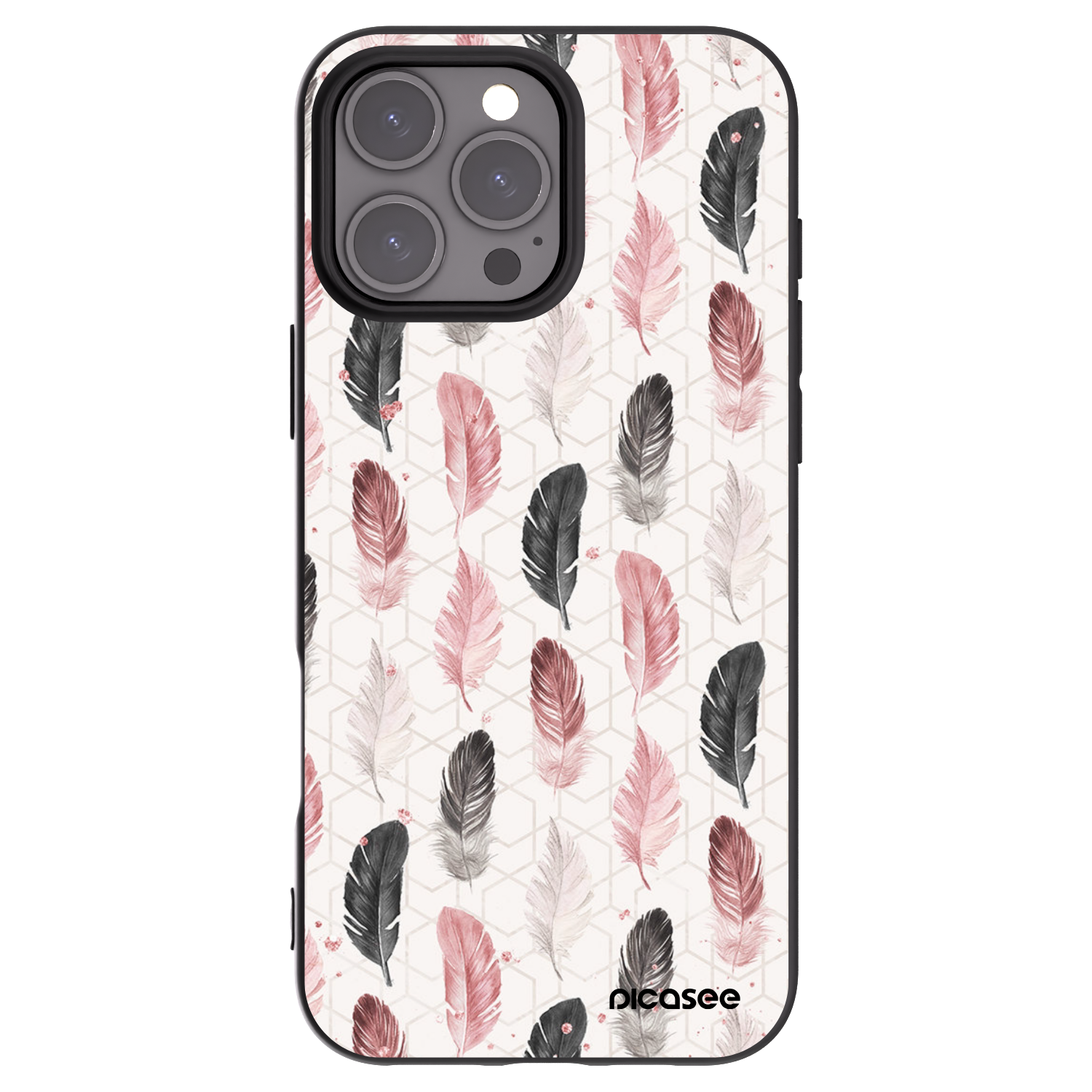 Picasee silikonski črni ovitek za Apple iPhone 16 Pro Max - Feather 2