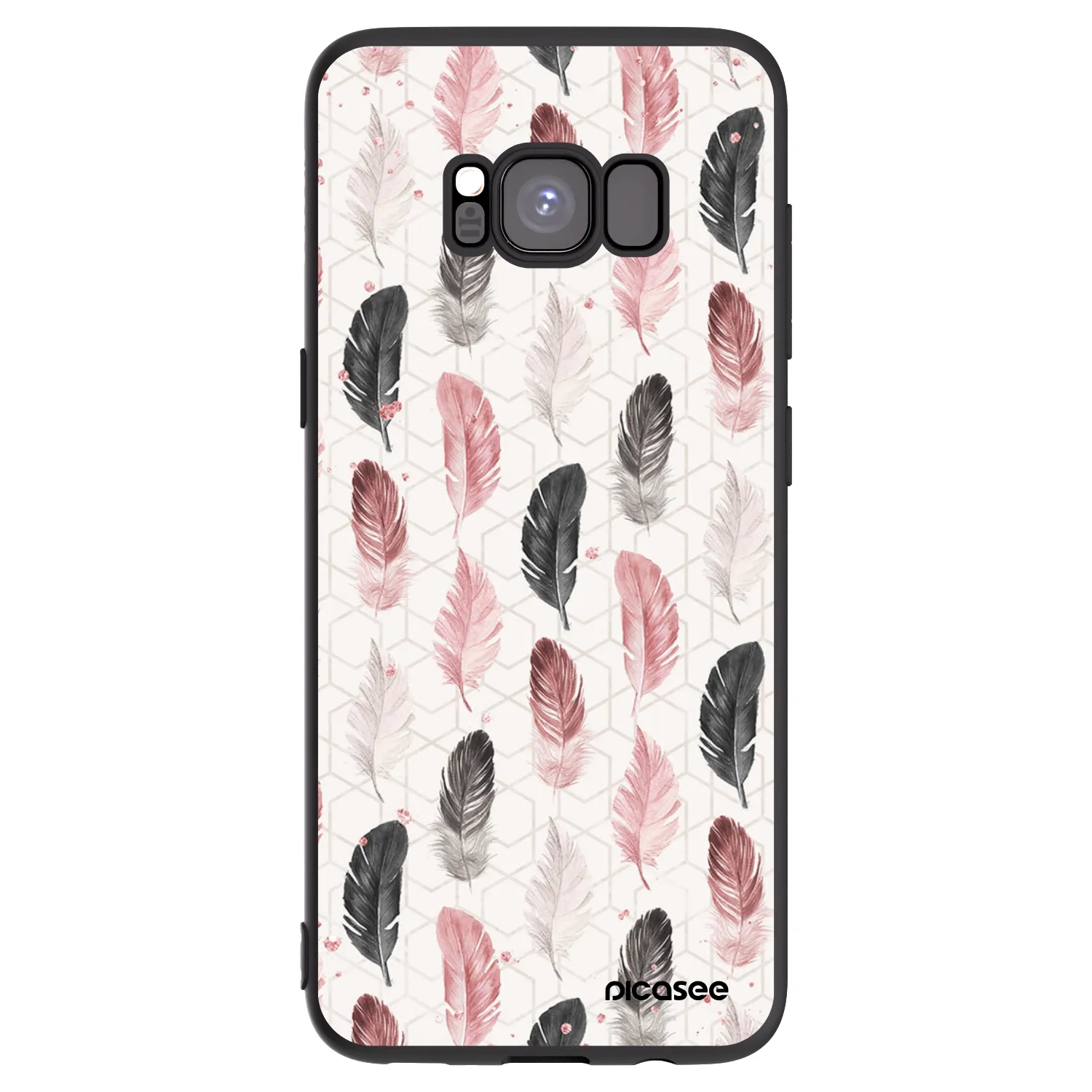 Picasee silikonski črni ovitek za Samsung Galaxy S8 G950F - Feather 2