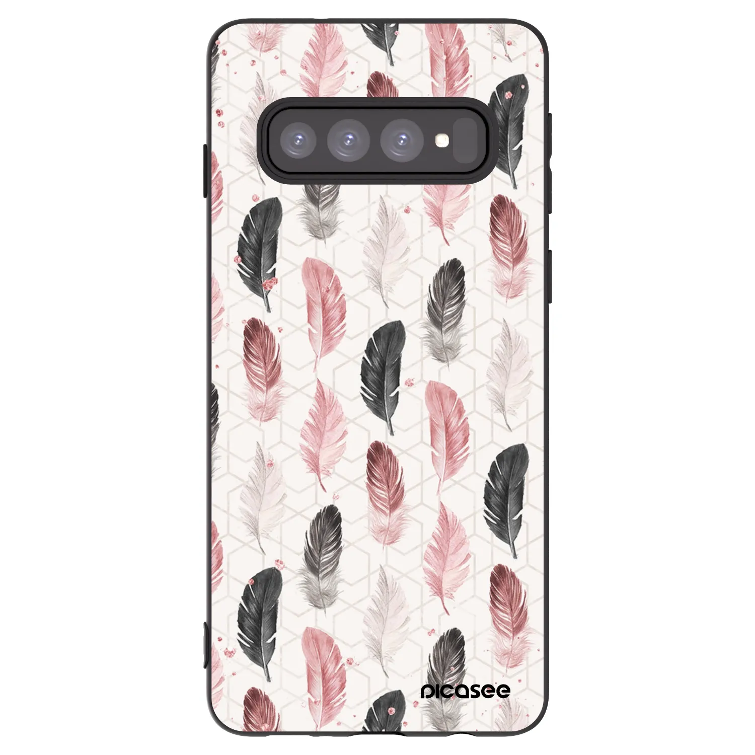 Picasee silikonski črni ovitek za Samsung Galaxy S10 G973 - Feather 2