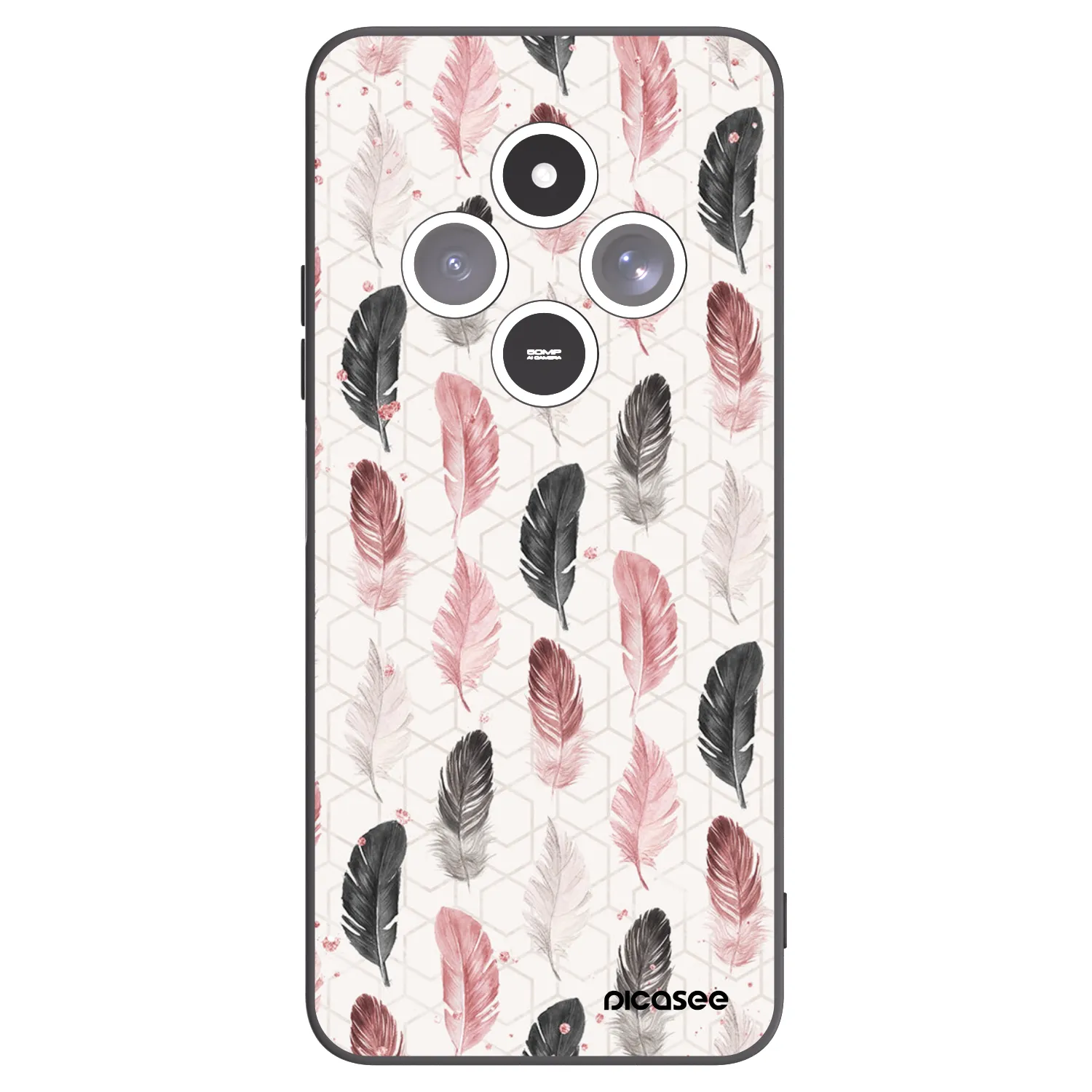 Picasee silikonski črni ovitek za Xiaomi Redmi 14C - Feather 2