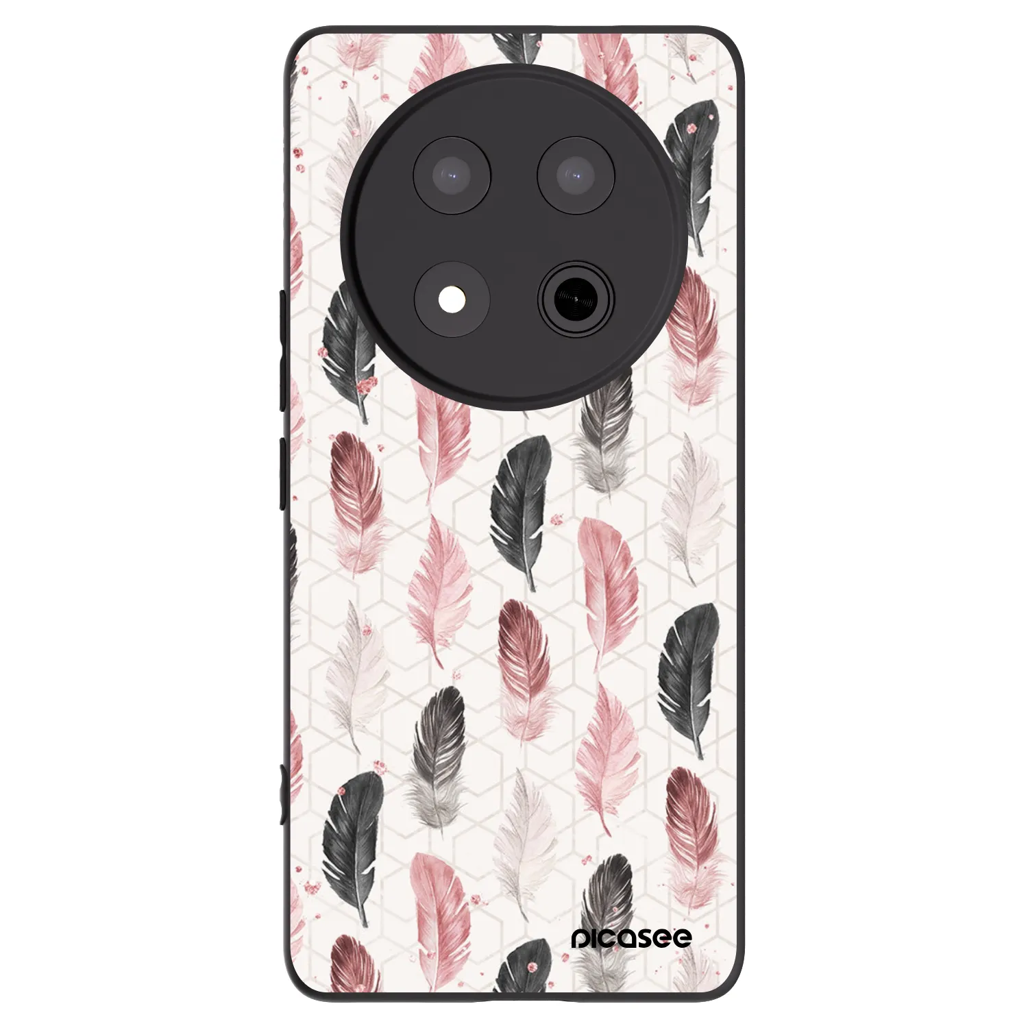 Picasee silikonski črni ovitek za Honor Magic7 Lite 5G - Feather 2