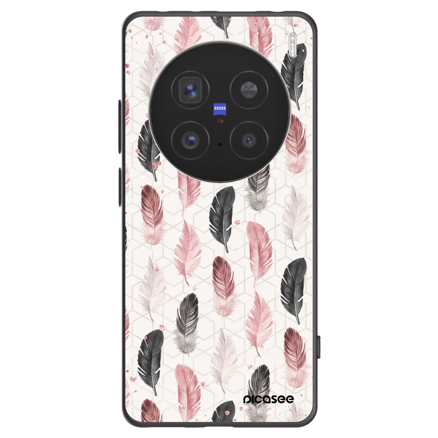 Picasee silikonski črni ovitek za Vivo X200 Pro - Feather 2