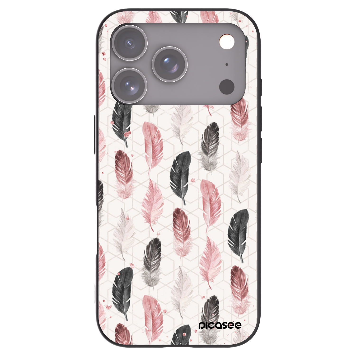 Picasee silikonski črni ovitek za Apple iPhone 17 Pro - Feather 2