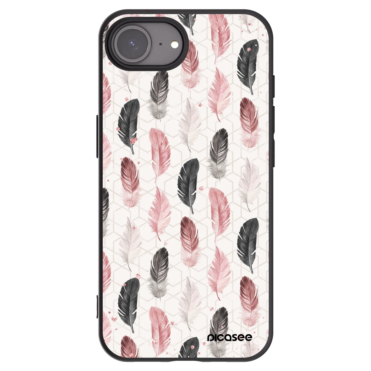 Picasee silikonski črni ovitek za Apple iPhone 17e - Feather 2