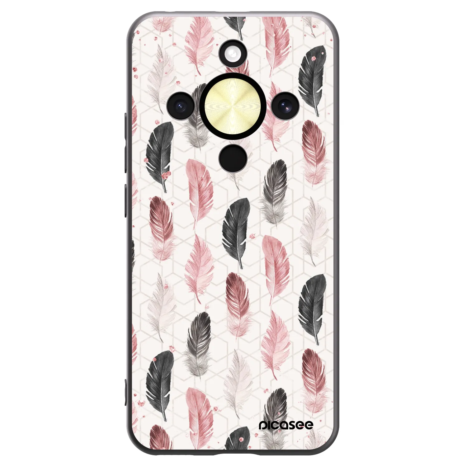 Picasee silikonski črni ovitek za Honor Magic8 Lite 5G - Feather 2