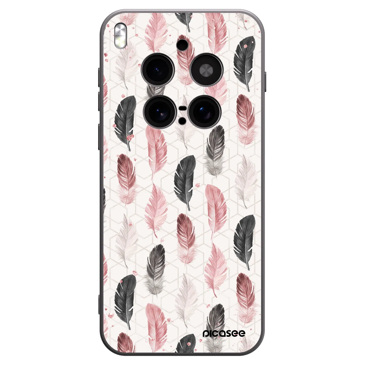 Picasee silikonski črni ovitek za Vivo X300 Pro - Feather 2