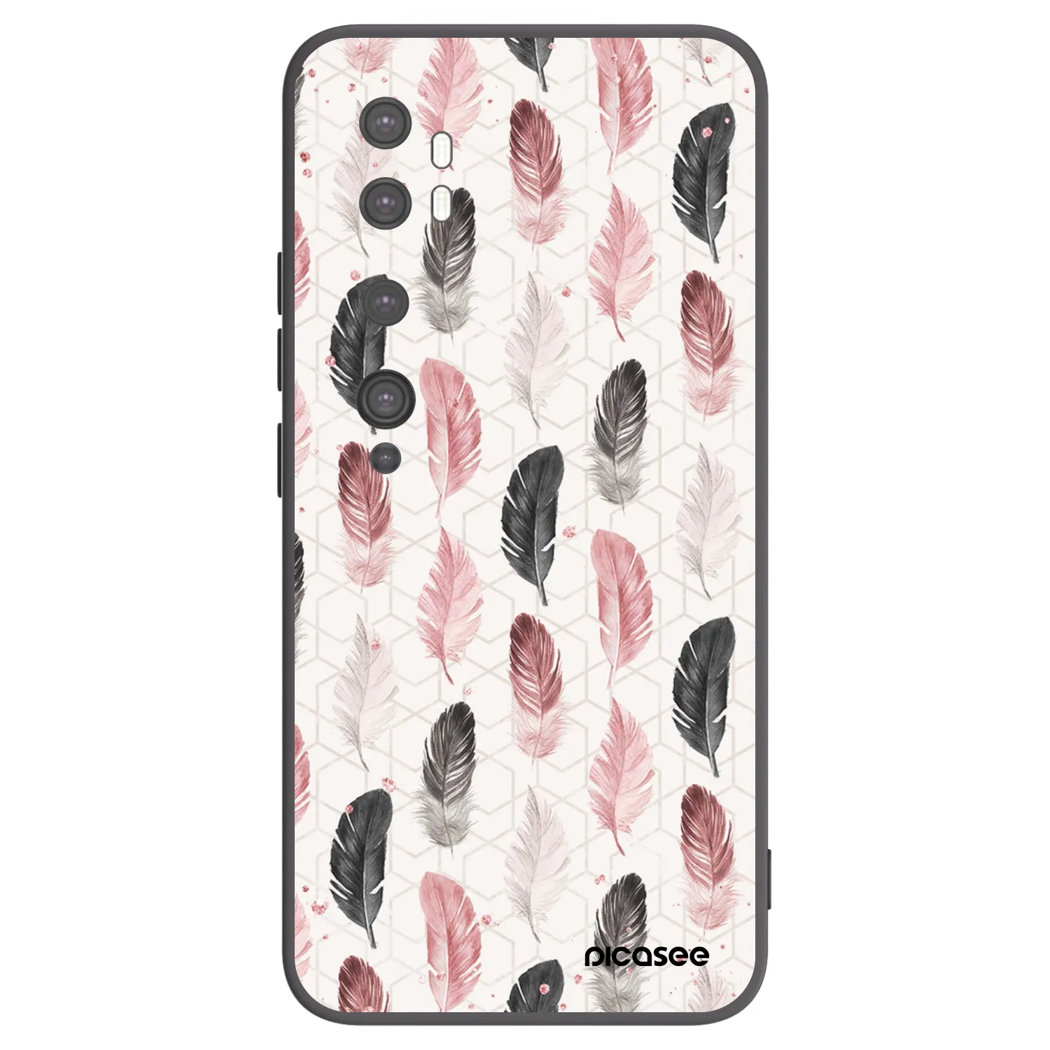 Picasee silikonski črni ovitek za Xiaomi Mi Note 10 (Pro) - Feather 2