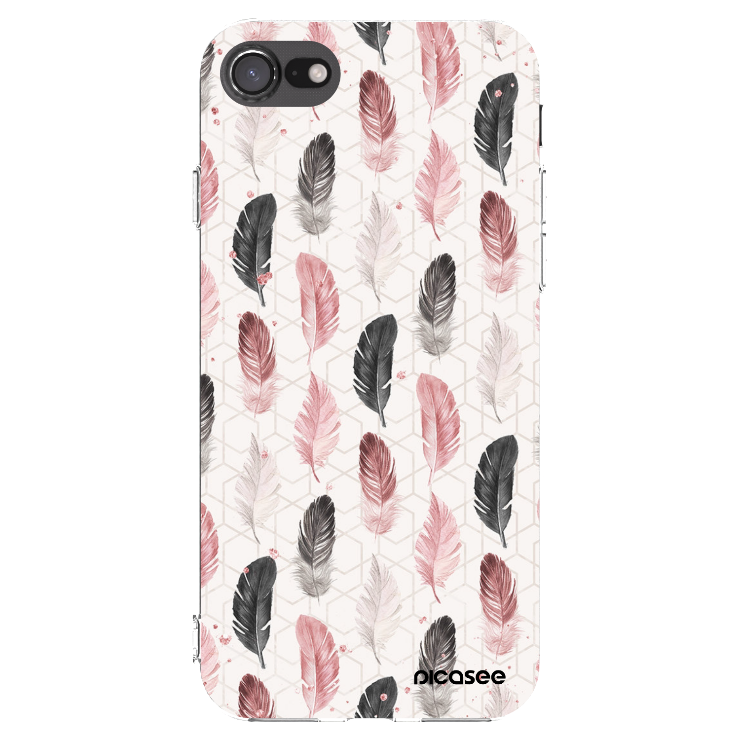 Picasee silikonski prozorni ovitek za Apple iPhone SE 2020 - Feather 2