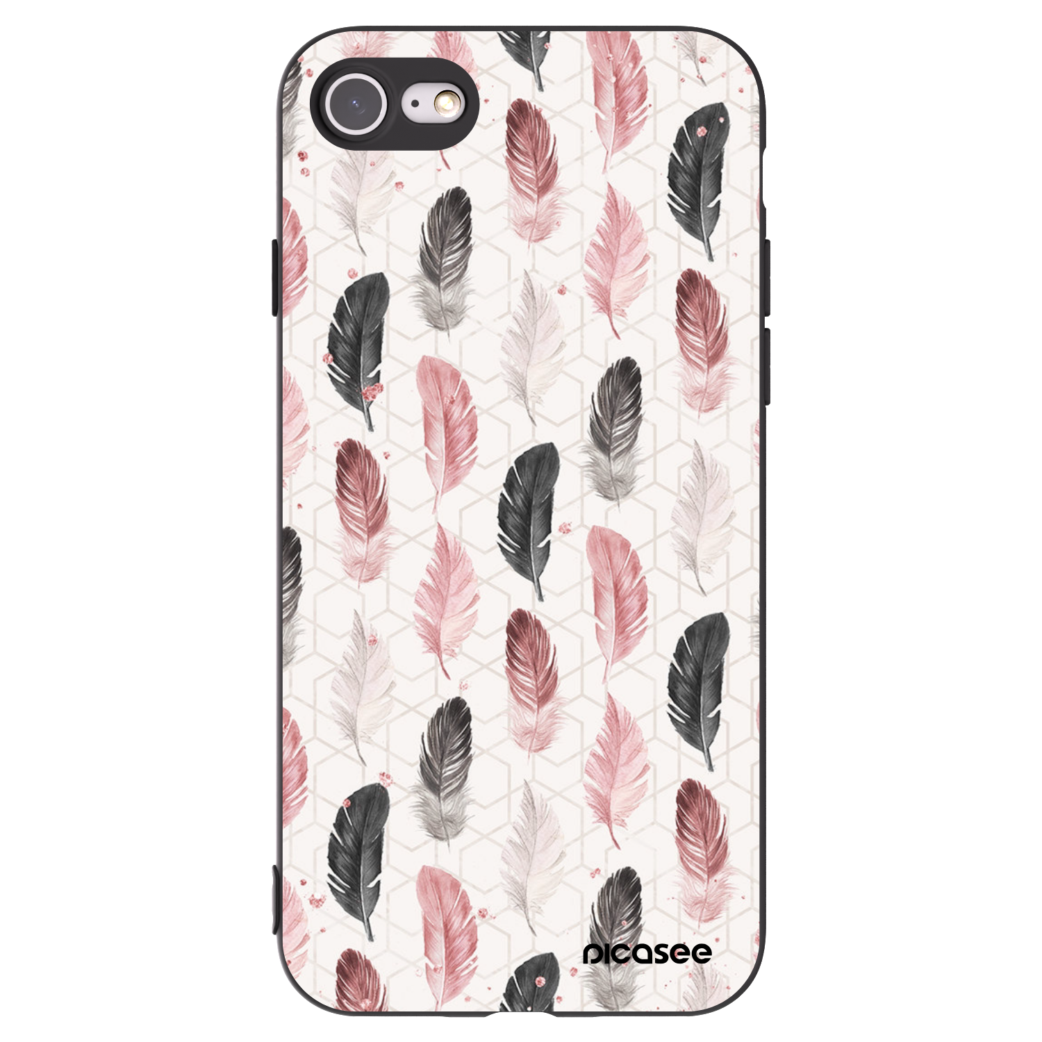 Picasee silikonski črni ovitek za Apple iPhone SE 2020 - Feather 2