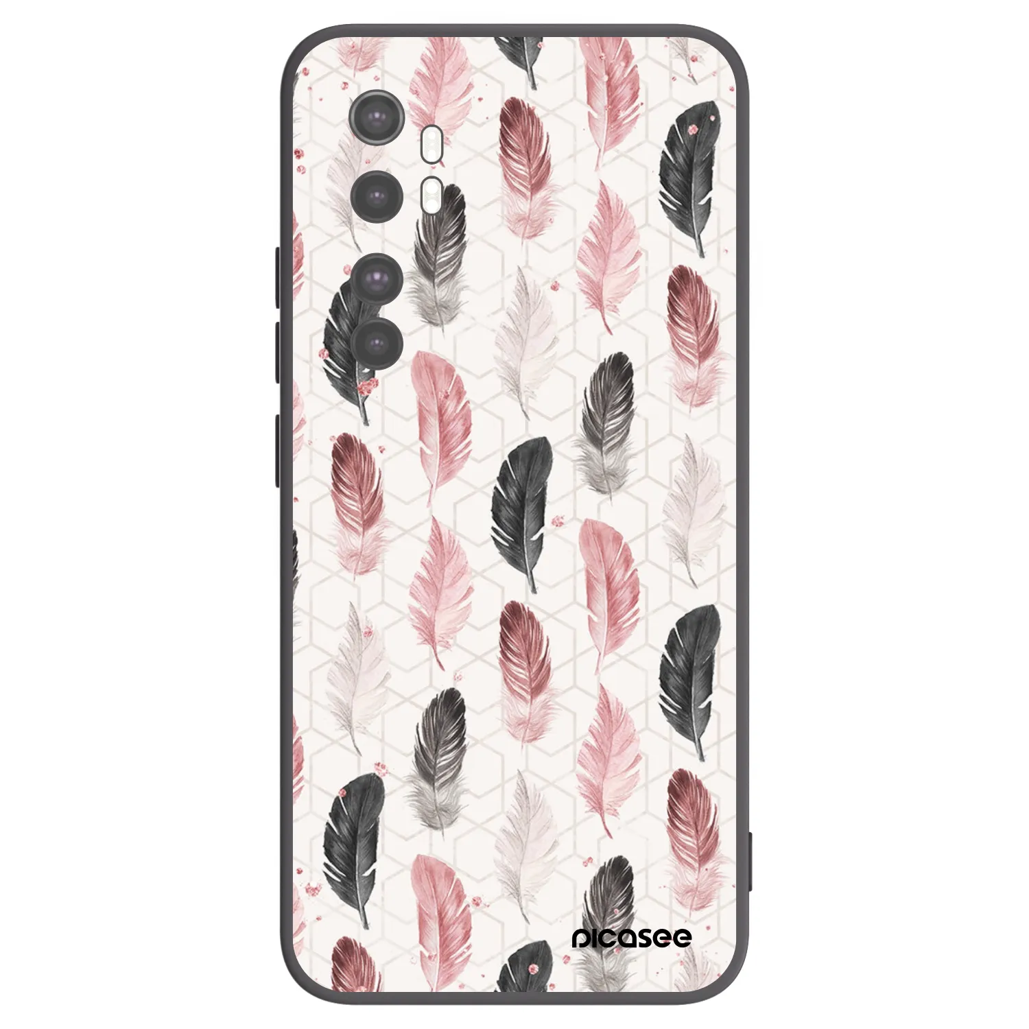 Picasee silikonski črni ovitek za Xiaomi Mi Note 10 Lite - Feather 2