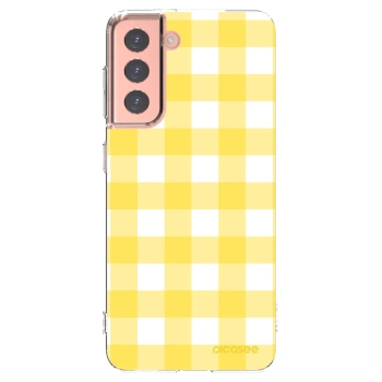 Picasee silikonski prozorni ovitek za Samsung Galaxy S21 5G G991B - Gride lemon