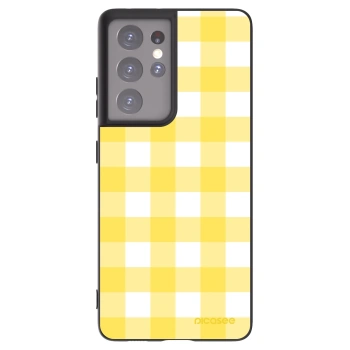 Picasee silikonski črni ovitek za Samsung Galaxy S21 Ultra 5G G998B - Gride lemon