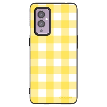 Picasee silikonski črni ovitek za OnePlus 9 - Gride lemon