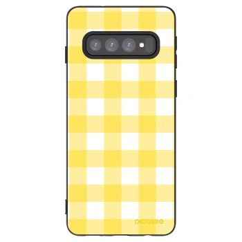 Picasee silikonski črni ovitek za Samsung Galaxy S10 G973 - Gride lemon