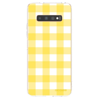 Picasee silikonski prozorni ovitek za Samsung Galaxy S10 Plus G975 - Gride lemon