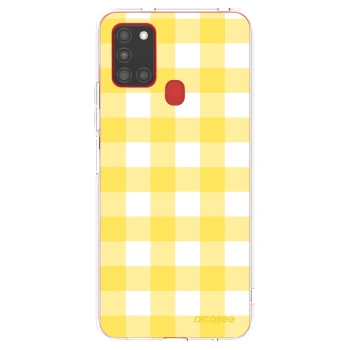 Picasee silikonski prozorni ovitek za Samsung Galaxy A21s - Gride lemon