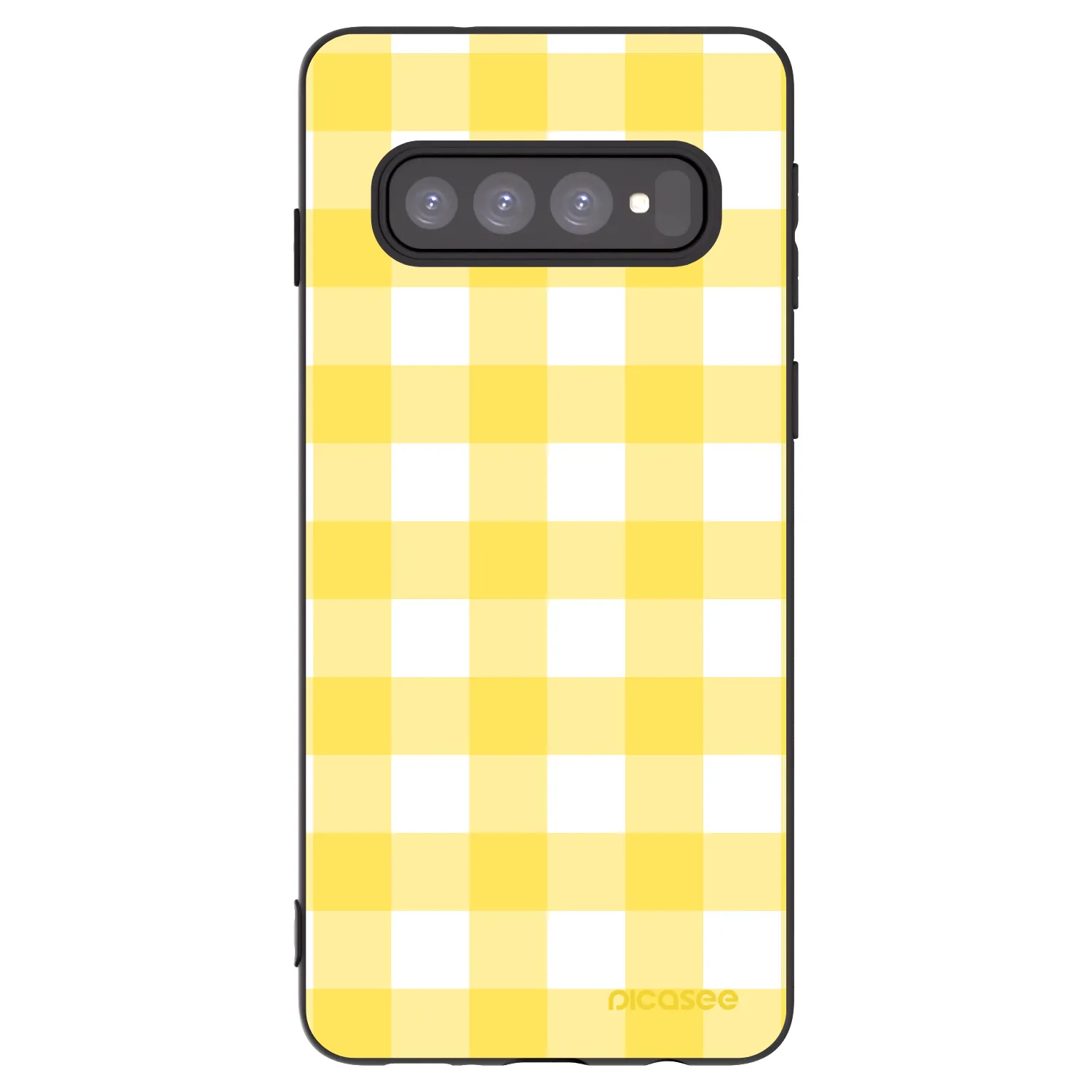 Picasee silikonski črni ovitek za Samsung Galaxy S10 G973 - Gride lemon