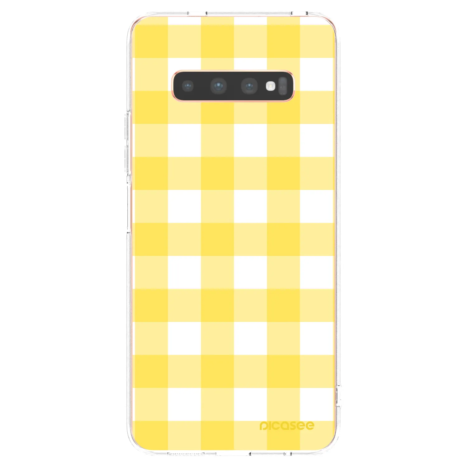 Picasee silikonski prozorni ovitek za Samsung Galaxy S10 Plus G975 - Gride lemon