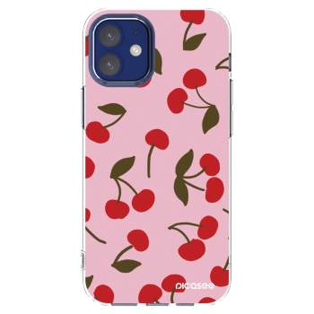 Picasee silikonski prozorni ovitek za Apple iPhone 12 mini - Cherry