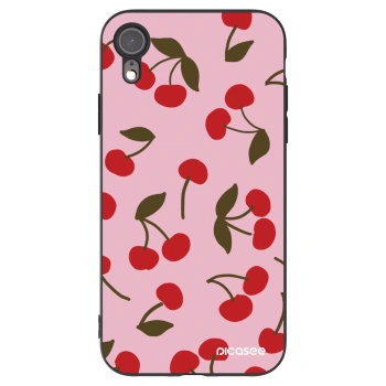 Picasee silikonski črni ovitek za Apple iPhone XR - Cherry