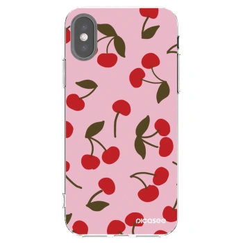 Picasee silikonski prozorni ovitek za Apple iPhone X/XS - Cherry