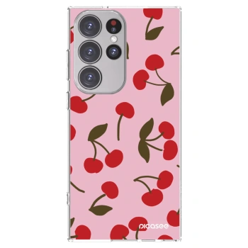 Picasee silikonski prozorni ovitek za Samsung Galaxy S23 Ultra 5G - Cherry