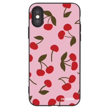 Picasee silikonski črni ovitek za Apple iPhone X/XS - Cherry