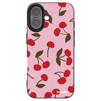 Picasee silikonski črni ovitek za Apple iPhone 16 - Cherry