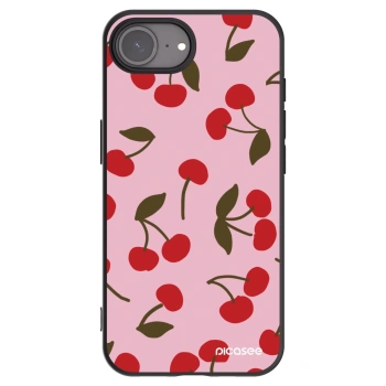 Picasee silikonski črni ovitek za Apple iPhone 16e - Cherry