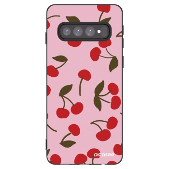 Picasee silikonski črni ovitek za Samsung Galaxy S10 G973 - Cherry