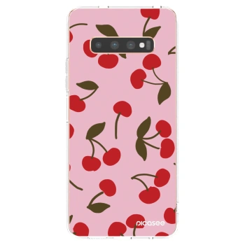 Picasee silikonski prozorni ovitek za Samsung Galaxy S10 Plus G975 - Cherry