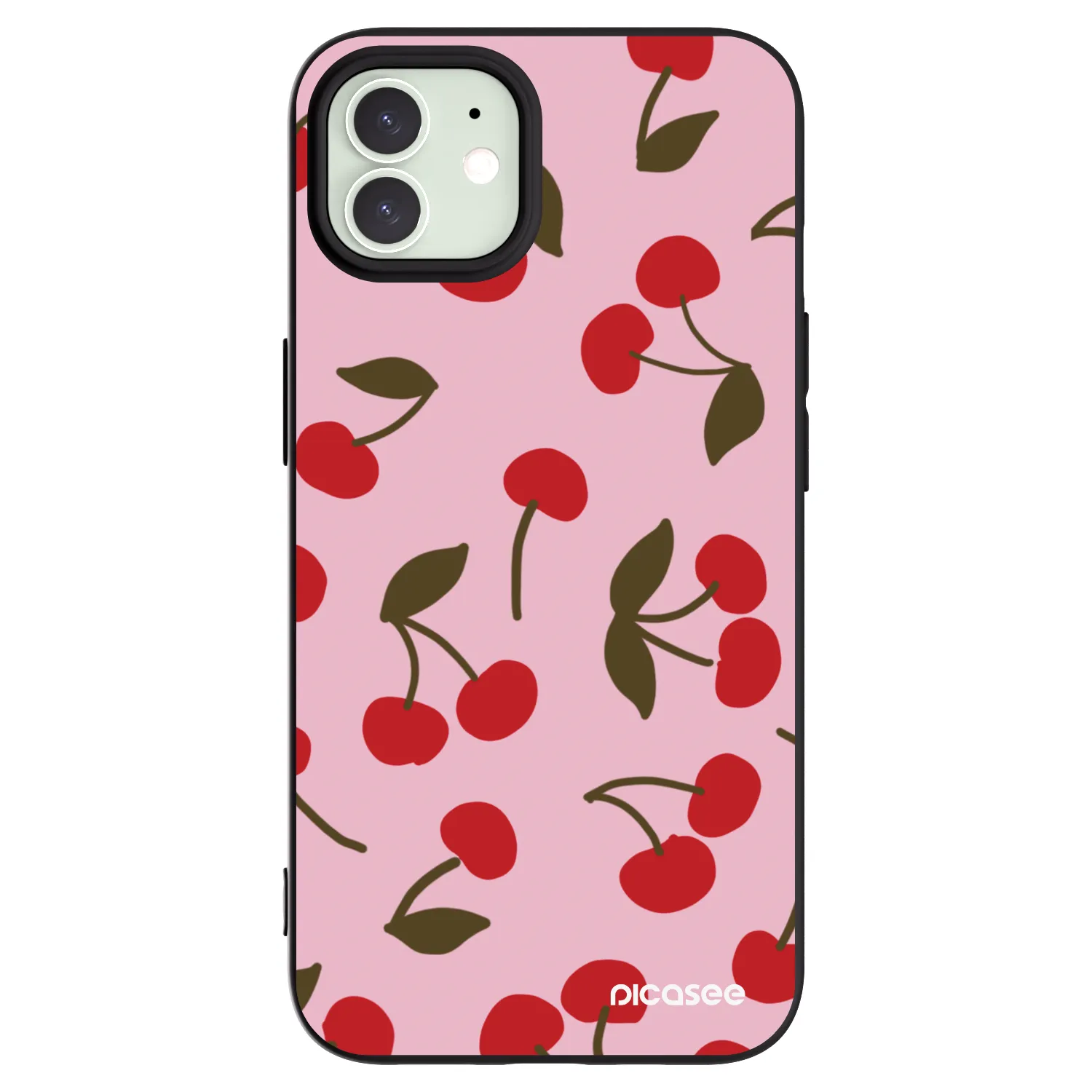 Picasee silikonski črni ovitek za Apple iPhone 12 - Cherry