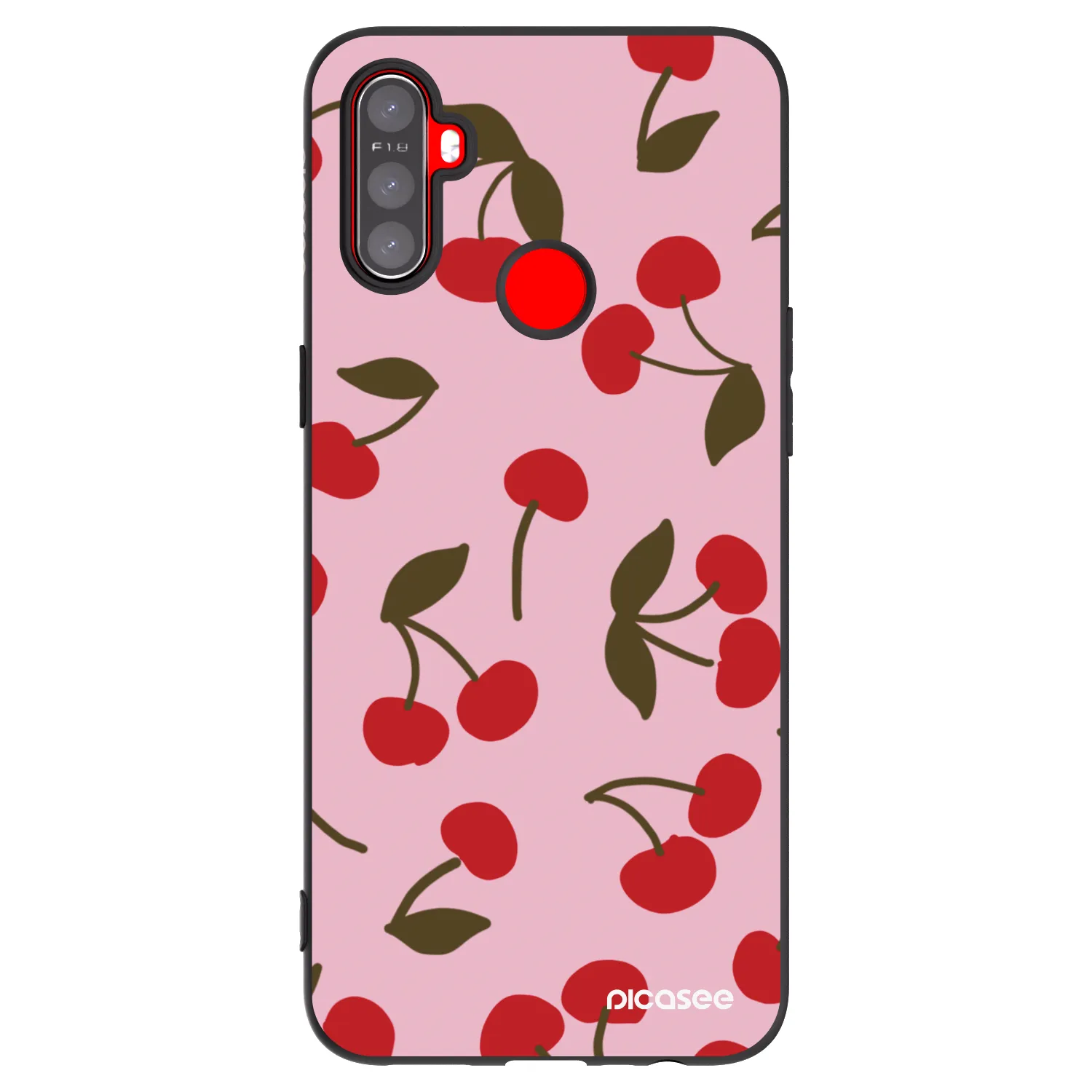 Picasee silikonski črni ovitek za Realme C3 - Cherry