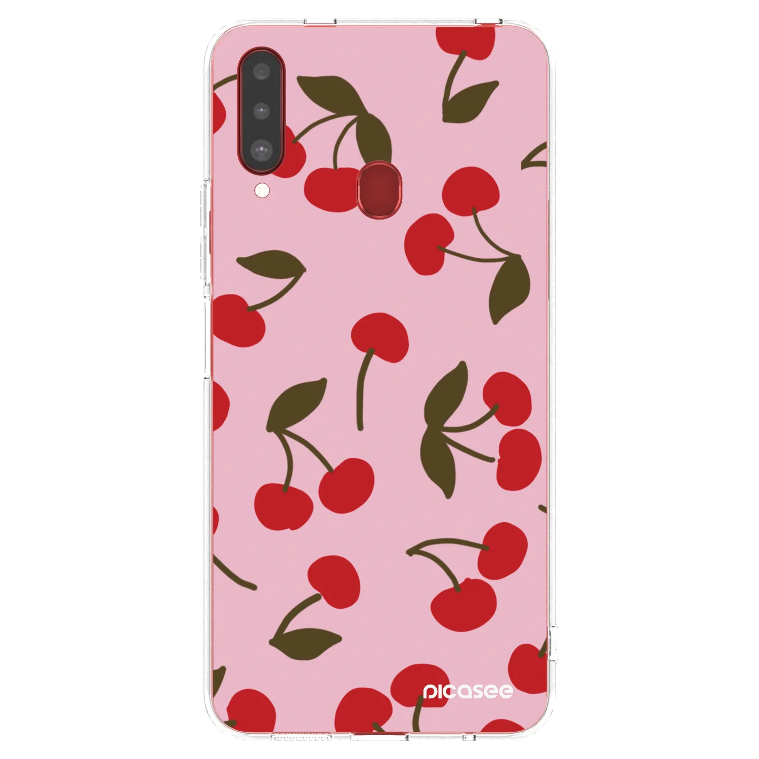 Picasee silikonski prozorni ovitek za Samsung Galaxy A20s - Cherry