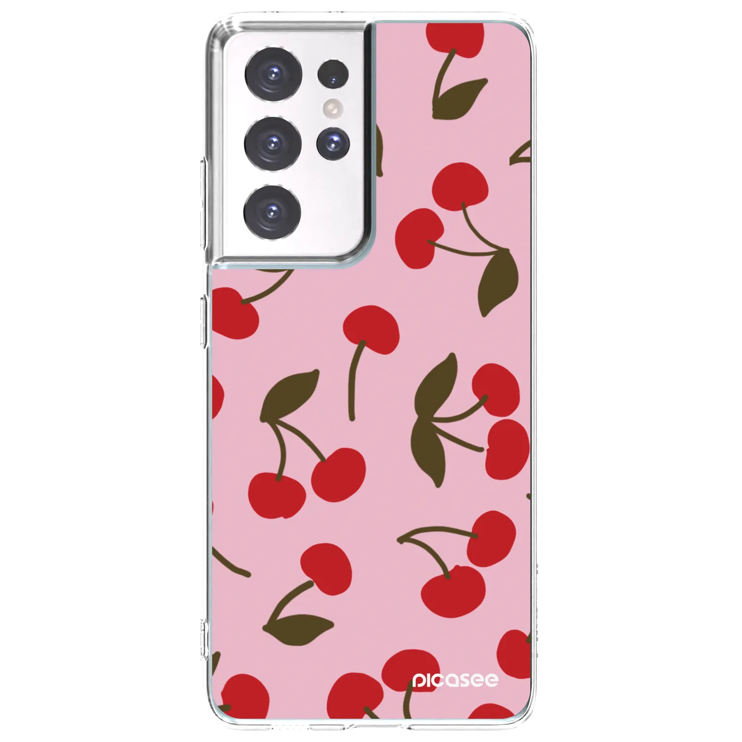 Picasee silikonski prozorni ovitek za Samsung Galaxy S21 Ultra 5G G998B - Cherry