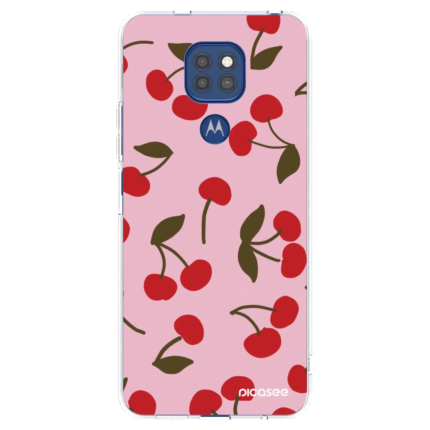 Picasee silikonski prozorni ovitek za Motorola Moto G9 Play - Cherry
