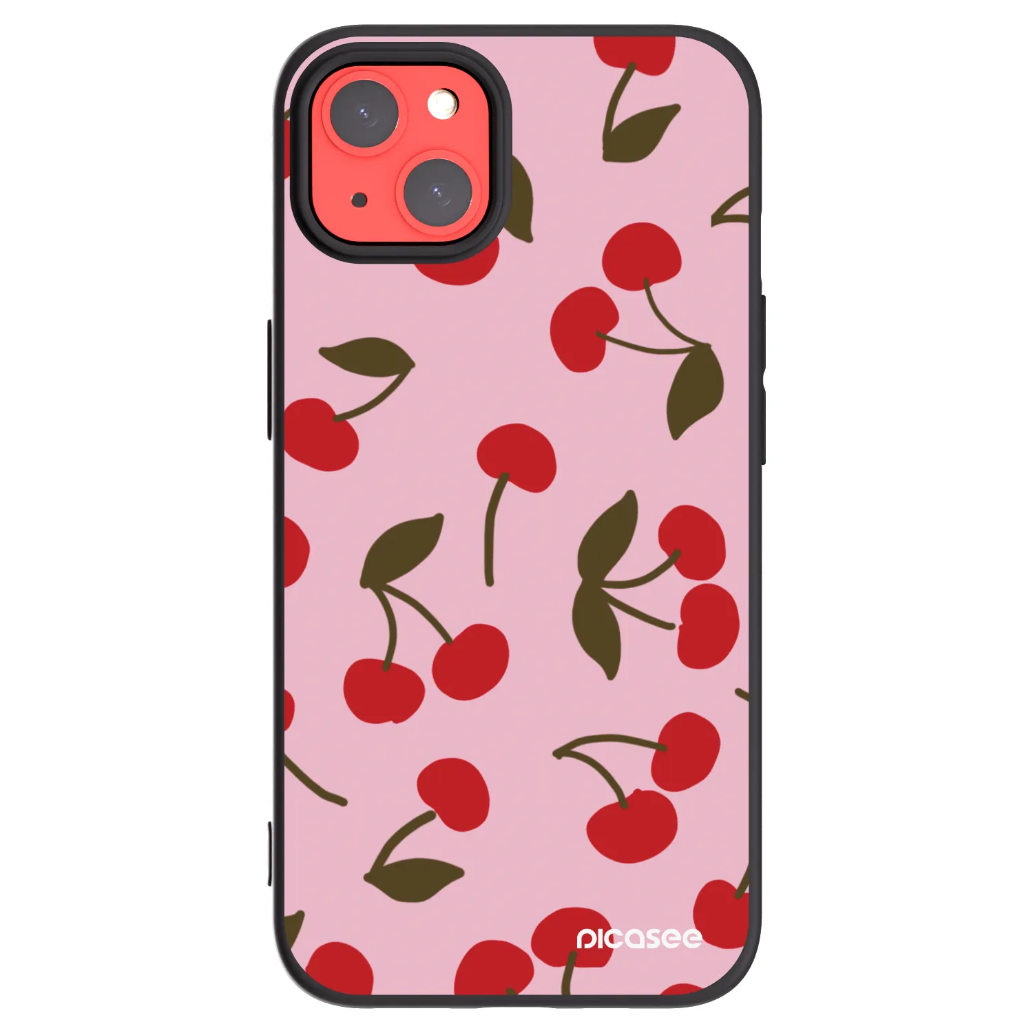 Picasee silikonski črni ovitek za Apple iPhone 13 - Cherry
