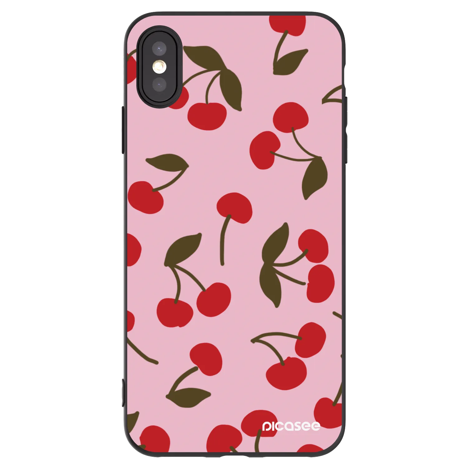 Picasee silikonski črni ovitek za Apple iPhone XS Max - Cherry