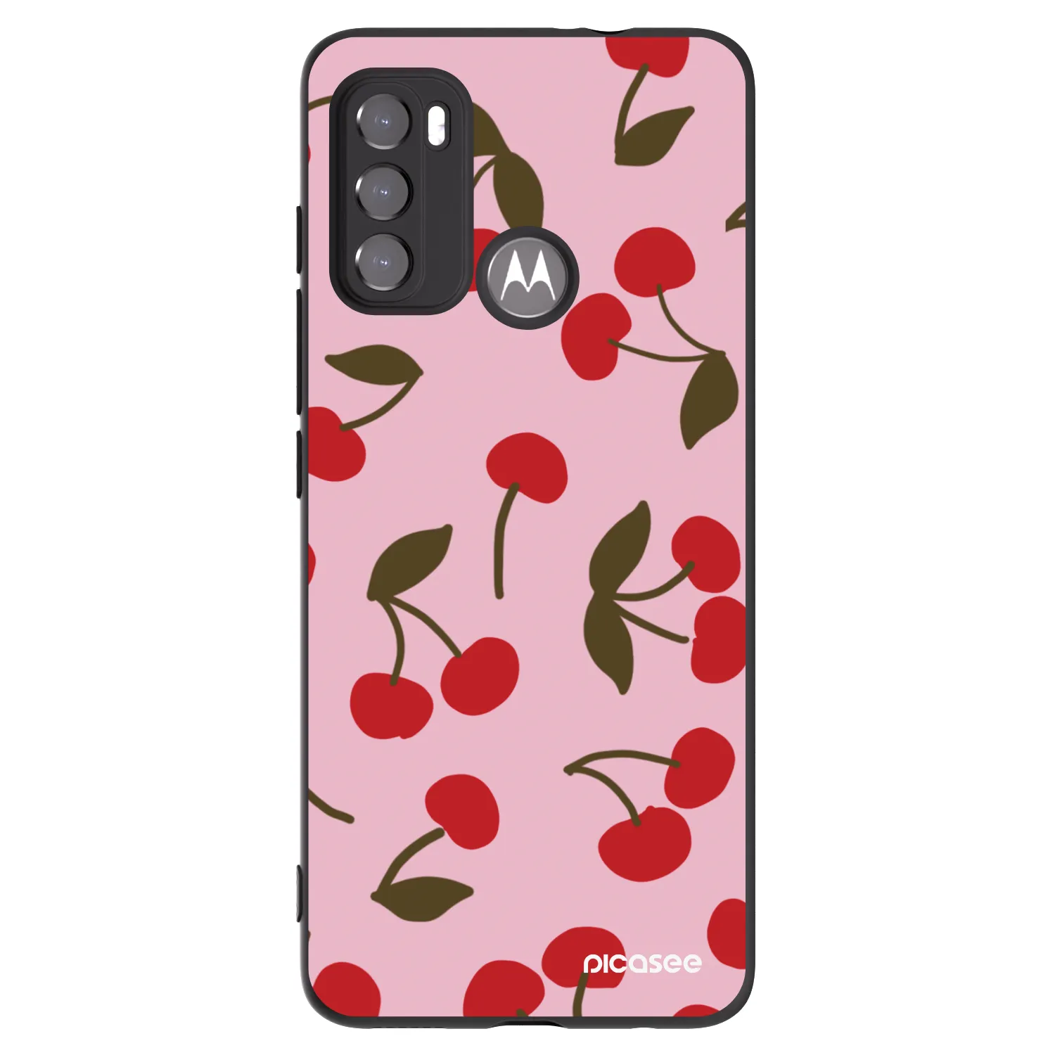 Picasee silikonski črni ovitek za Motorola Moto G60 - Cherry