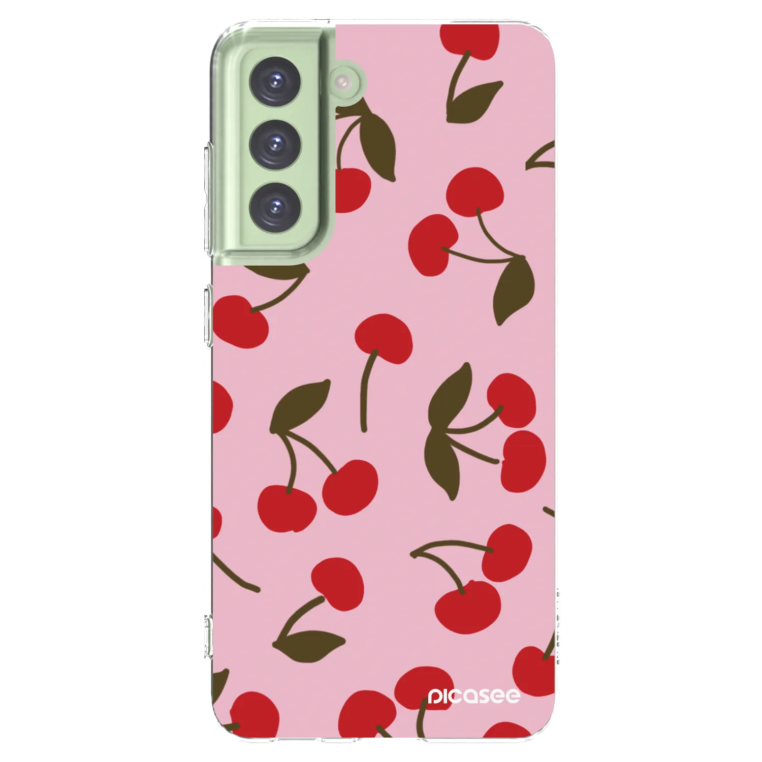 Picasee silikonski prozorni ovitek za Samsung Galaxy S21 FE 5G - Cherry