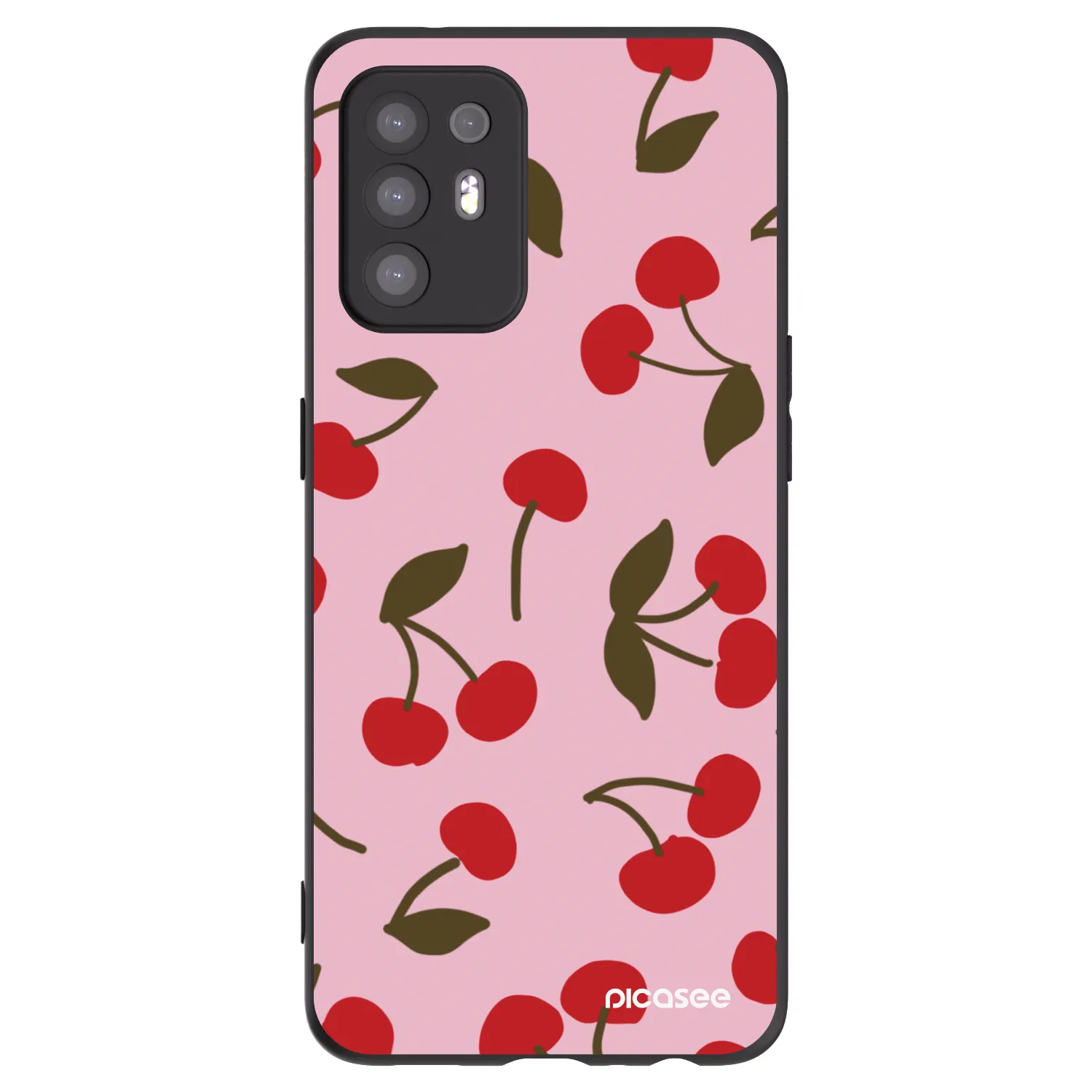 Picasee silikonski črni ovitek za OPPO A94 5G - Cherry